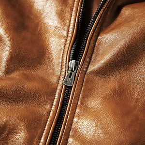 Vente en gros sur mesure Nouvelle mode de vestes pour hommes Veste en cuir d'hiver à col montant et fermeture éclair de haute qualité pour hommes - Product Image 3