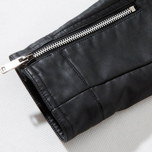 Chaqueta de Cuero para Hombre, Moderna y Elegante, para Uso Diario, Cómoda, Duradera, Informal, Ligera, de Cuero PU - Product Image 3