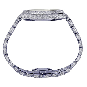 Montre de luxe au design moderne, sertie de moissanite, en acier inoxydable, tendance, 20 mm, quartz - Product Image 5