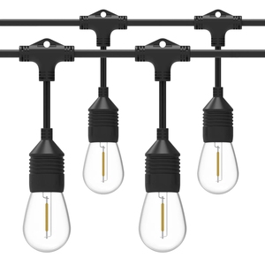 Alta calidad <span class=keywords><strong>48FT</strong></span> 15 piezas bombillas grado comercial jardín Patio luz 110V S14 Cadena de luz LED festón luces al aire libre - Product Image 2