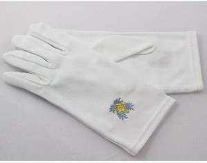 Gants maçonniques blancs pour hommes 100% coton (taille moyenne) vente en gros pas cher qualité supérieure 100% gants en coton biologique coton - Product Image 2