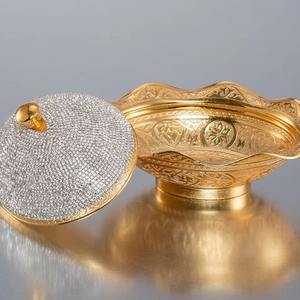 Bol de service à chocolat en métal créatif bol décoratif de luxe pour accessoires de table de mariage de fête d'événement d'hôtel - Product Image 2