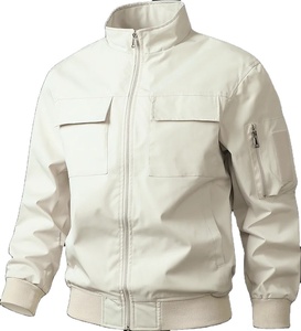 Veste bomber longue à capuche pour homme OEM, coupe ajustée, décontractée, mode extérieure avec design patchwork - Product Image 6