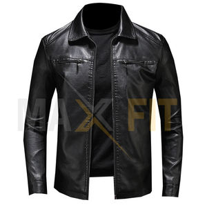 2023 veste en cuir pour hommes personnalisée veste en cuir de moto pour hommes manteau pour hommes par MAXFIT ENTERPRISES - Product Image 1