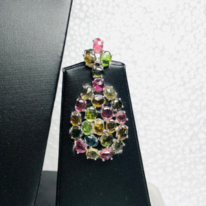 ชุดต่างหูสร้อยคอ3ชิ้นทำจากเงินแท้925อัญมณีทัวร์มาลีนธรรมชาติของขวัญที่ไม่เหมือนใครสำหรับทุกโอกาส - Product Image 3