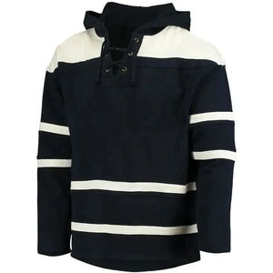 Vente en gros de sweats à capuche de hockey sur glace personnalisés, uniques et abordables, avec broderie en twill et cordon de serrage, service OEM - Product Image 3