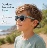Lunettes de soleil pour enfants en silicone de sécurité, 0-3 ans, verres polarisés UV400 dégradés, lunettes pour tout-petits avec sangle de tête