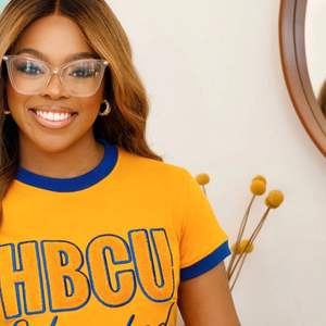 HBCU femmes SGRho bleu or Chenille t-shirt éduqué lettre broderie Premium collège Style t-shirt Streetwear vêtements de mode - Product Image 4