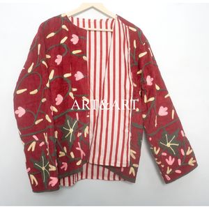 Chaqueta Acolchada de Algodón 100% Bordada para Mujer, Estilo Bohemio Retro, Transpirable y Ecológica, Suministro al por Mayor de Fábrica - Product Image 6