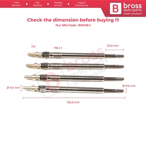Bougies de préchauffage BGP48-1 (4 pièces) GX4126 0100276002 pour Land 2.4 2.7 3.6 - Product Image 5