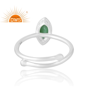 Dernière vente 925 argent Sterling naturel chrysophrase pierre précieuse bague bijoux personnalisés pour les femmes cadeau pour elle - Product Image 2