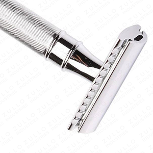 Rasoir de sécurité professionnel en acier inoxydable, argenté, réutilisable, à double tranchant, outil de rasage, vente en gros - Product Image 6