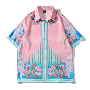 Personalizable de los hombres sólido de talla grande transpirable 100% algodón verano corto conjunto de la calle de cuello redondo Camiseta y pantalones cortos - Product Image 2