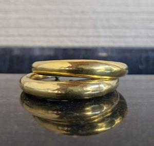 Brazalete abierto Ajustable Brazalete de latón minimalista, Brazalete de alambre de latón crudo martillado por F S International - Product Image 4