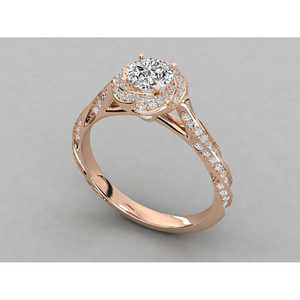 Bague solitaire en or 9 carats pour femmes, diamant cultivé en laboratoire, élégante et luxueuse - Product Image 2