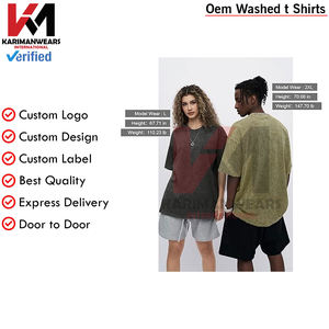 Camiseta Vintage de gran tamaño con lavado ácido para hombre, ropa de calle básica de algodón, camisetas holgadas sólidas, camisetas holgadas de Hip Hop Unisex - Product Image 4