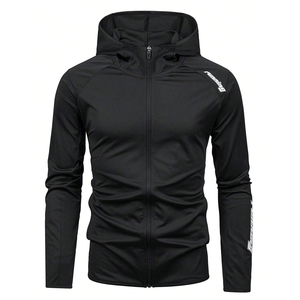 เสื้อมีฮู้ดของผู้ชายผ้าฝ้าย100% พิมพ์ลายดีไซน์ผ้าถักสำหรับฤดูใบไม้ร่วง - Product Image 1