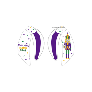 Serre-tête noué en perles de rocaille, brodé à la main, motif carrelage Casse-Noisette, style Mardi Gras, accessoire de mode pour femme, vente en gros - Product Image 1