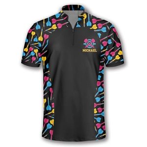 Chemises de sublimation pour joueurs de fléchettes professionnels, logo personnalisé, uniformes d'équipe, fabriquées en polyester léger et respirant - Product Image 5