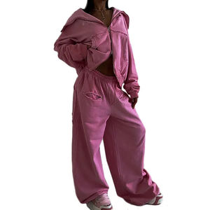 2025 Heavyweight Zipper French Terry Oversized Tracksuit Woman 400 Gsm <b>Zip</b> <b>Up</b> Baggy Sweat Suits BY AMAZING INDUSTRIES - Product Image 1