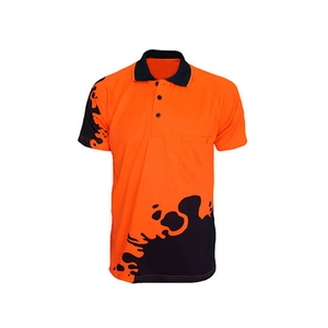 Customize Workwear <b>Light</b> Weight <b>Pull</b> Over Sublimation 3Button Two Tone Working T Shirt for Men - Product Image 1