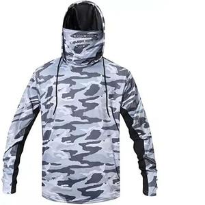 Men's 100% Cotton Long <b>Sleeve</b> Outdoor Fishing Hooded Jersey Quick Dry Summer <b>Hoodies</b> for Winter Sports - Product Image 2