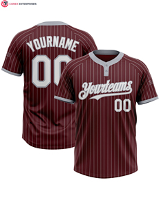 Maillot de baseball personnalisé à 2 boutons imprimé pour équipe, respirant, 100 % polyester, vente en gros - Product Image 3