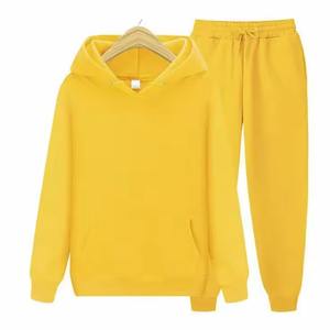 Ensemble de survêtement unisexe de haute qualité en deux pièces avec fermeture éclair, en molleton technique, ample, pantalon de survêtement et sweat-shirt - Product Image 2