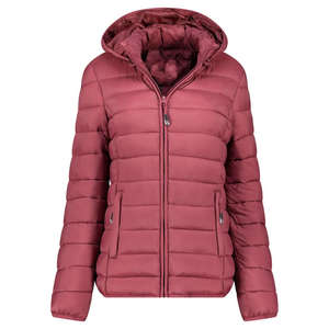 Chaqueta Acolchada de Mujer, Holgada, Tejida, Ligera, Transpirable, Estampada, con Capucha, Manga Larga, Cierre de Cremallera, Plegable, Rellena de Poliéster - Product Image 1