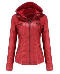 Chaqueta de cuero para mujer primavera moda Otoño abrigo negro Delgado mujer Oficina señora rojo nuevo en ropa exterior - Product Image 6