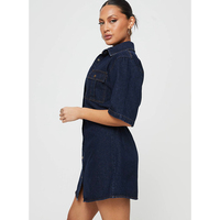 MINI ROBE EN DENIM DÉLAVAGE FONCÉ Vente en gros de nouveau design