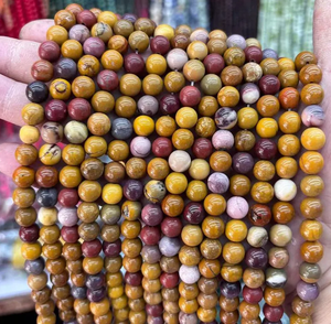 Collar de Cristal Natural, Cuentas de Jaspe Mookaite Lisas, Piedra Roja Pulida, Joyería, Hilo Suelto, Mayorista de Piedras Preciosas para Sanación - Product Image 5