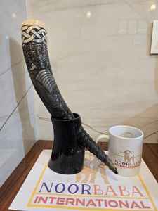 Corne de Buffalo de haute qualité bateau Viking corne à boire artisanat naturel de Style Animal artisanal pour les célébrations de Noël Pâques - Product Image 2