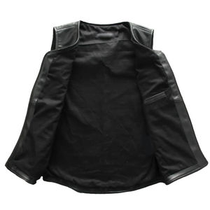 Chaleco de Invierno para Hombre, de Cuero Genuino, Transpirable e Impermeable, Estilo Urbano Moderno, Minimalista, sin Mangas, con Cierre de Cremallera - Product Image 3