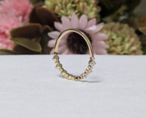 0.40 Ct Round Cut Lab Grown Diamond Half Eternity Classic <b>Wedding</b> <b>Band</b>, Anniversary Gift, Solid 10K/14K/18K Yellow/White Gold - Product Image 5