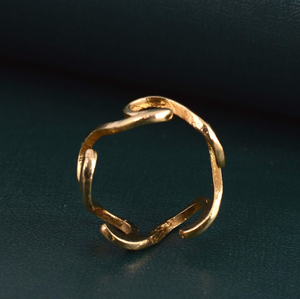 Luxury Fashion Boho Wave <b>Ring</b> Boho Brass <b>Ring</b> for <b>Women</b> 18k Gold Plated Minimal Ocean Silver Plated Wave <b>Rings</b> for Wholesale OEM - Product Image 3