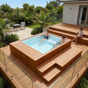 Piscine ovale en fibre de verre de 15 pieds, robuste, avec canapé et fontaine, pour usage résidentiel - Product Image 3