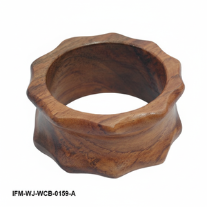 Brazalete de Madera Maciza Natural Tallado a Mano, Ecológico, Estilo Boho, para Mujer - Product Image 5