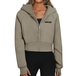 Full Zipper Women's Sweatshirt Lightweight Casual Streetwear <b>Drop</b> Shoulder Figures Breathable Eco-Friendly Hoodies Knitted - Product Image 3