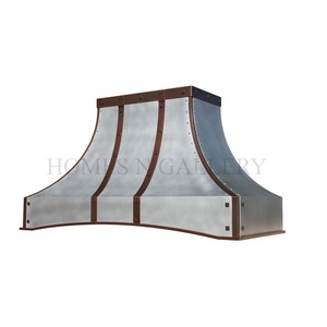 Campana de Cocina de Acero Inoxidable con Acabado de Zinc, Diseño Clásico, Montada en la Pared, para Chimenea, Isla de Cocina, Estilo Rústico, Personalizable - Product Image 3