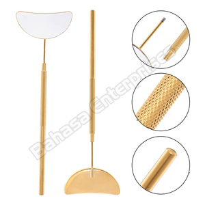 Espejo de pestañas para extensión de pestañas, accesorio para extensiones de pestañas con mango grande de media luna de acero inoxidable - Product Image 6