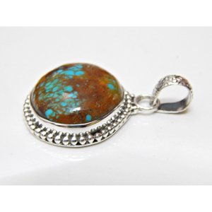 Joyería de Plata de Ley 925 hecha a mano colgante de cabujón turquesa Natural regalo para niñas y mujeres con encantadores dijes - Product Image 5