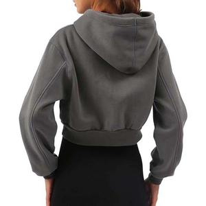 Custom <b>Women</b> <b>Top</b> Hoodie Casual Breathable <b>Women's</b> Hoodies & Sweatshirts <b>Zip</b> <b>up</b> Cropped Oversize Hoodie for Woman - Product Image 2