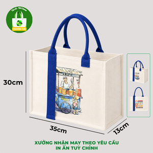กระเป๋าผ้าแคนวาส Truong Gia ขนาด 35 ซม. ปิดด้วยซิป กระเป๋าช้อปปิ้ง เวียดนาม - Product Image 5