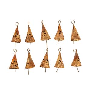 Christmas Crafts & <b>Decor</b> Rustic Gold Jingle Bell Handmade Tin Bells Cutout Design Vintage Farmhouse <b>Witch</b> Bells Boho Christmas - Product Image 1