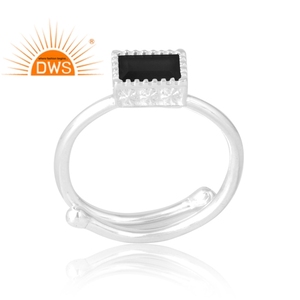 Meilleure vente 925 Sterling Silver Natural Black Spinal Gemstone Ring Bijoux personnalisés pour les femmes Cadeau pour elle - Product Image 1