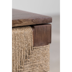 Mesita de noche de madera de mango y yute Evans - Product Image 3