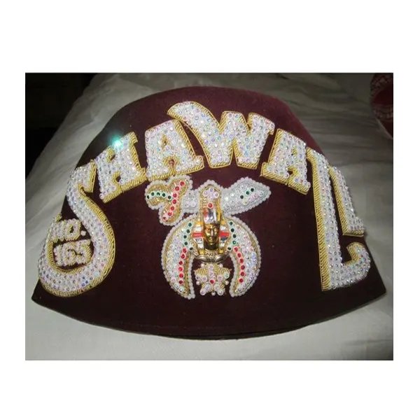 Masonic shriners thu fez hat & tua Chất lượng cao được thực hiện thêu tay Tạp dề Regalia fez hat shriners fez hat tay