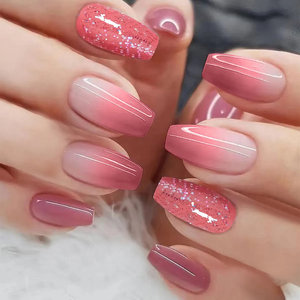 LEKGAVD 24 Pezzi Unghie Finte Riutilizzabili di Alta Qualità, Punte Lunghe Morbide con Motivi Quadrati, Nail Art alla Moda con Logo Personalizzato - Product Image 4