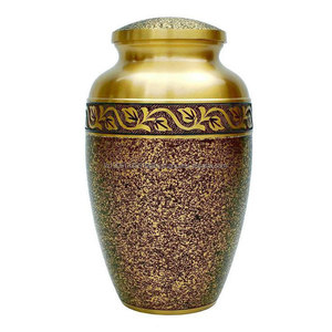 Urne funéraire en laiton de haute qualité, style américain, gravée de feuilles, pour cendres humaines et animales, souvenir commémoratif, vente en gros - Product Image 5